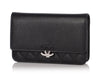 Chanel Black Part-Quilted Grained Calfskin Box Wallet On Chain