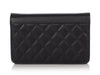 Chanel Black Part-Quilted Grained Calfskin Box Wallet On Chain