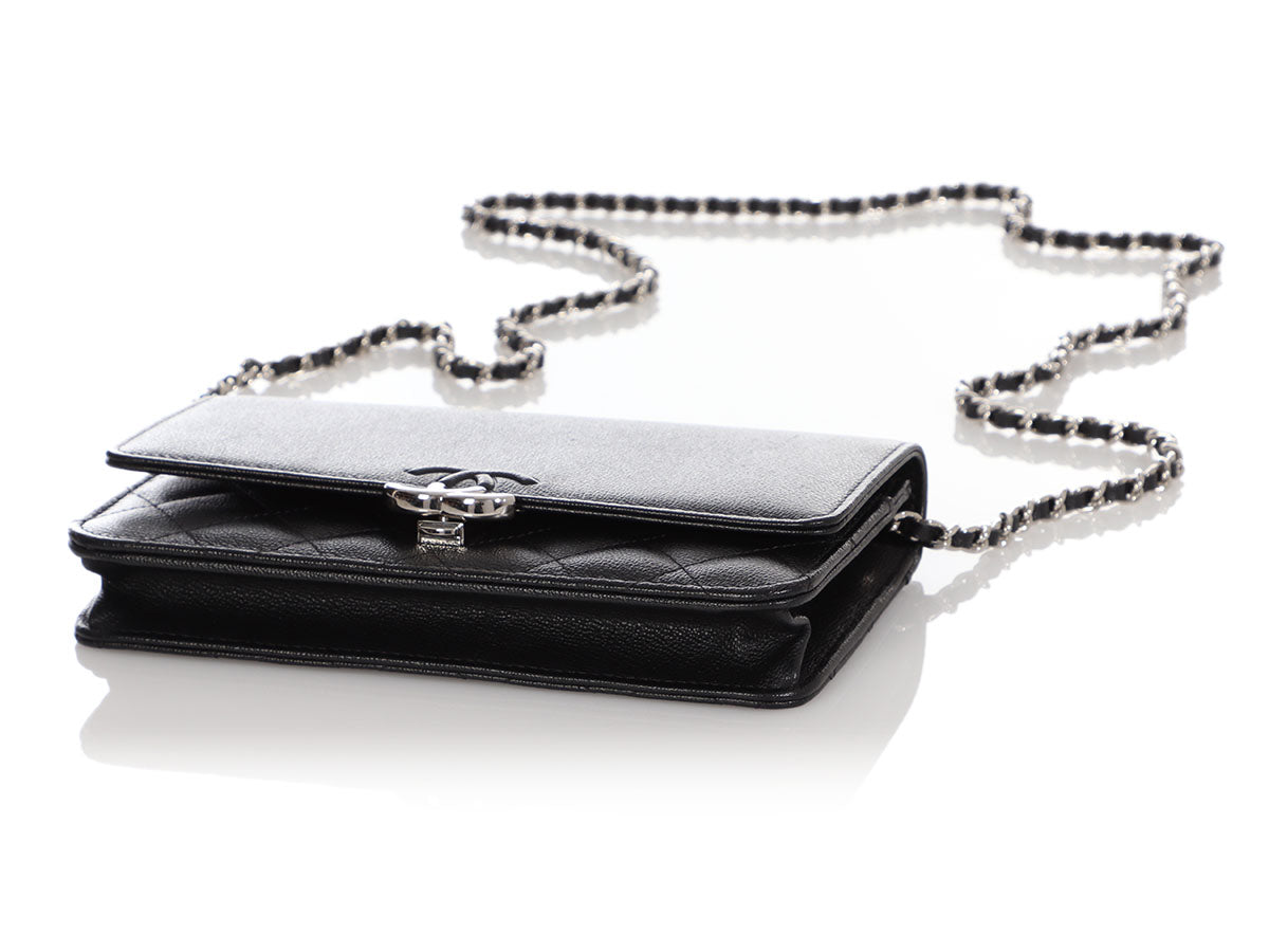 Chanel Black Quilted Caviar Wallet on Chain Woc by Ann's Fabulous Finds