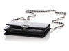 Chanel Black Part-Quilted Grained Calfskin Box Wallet On Chain