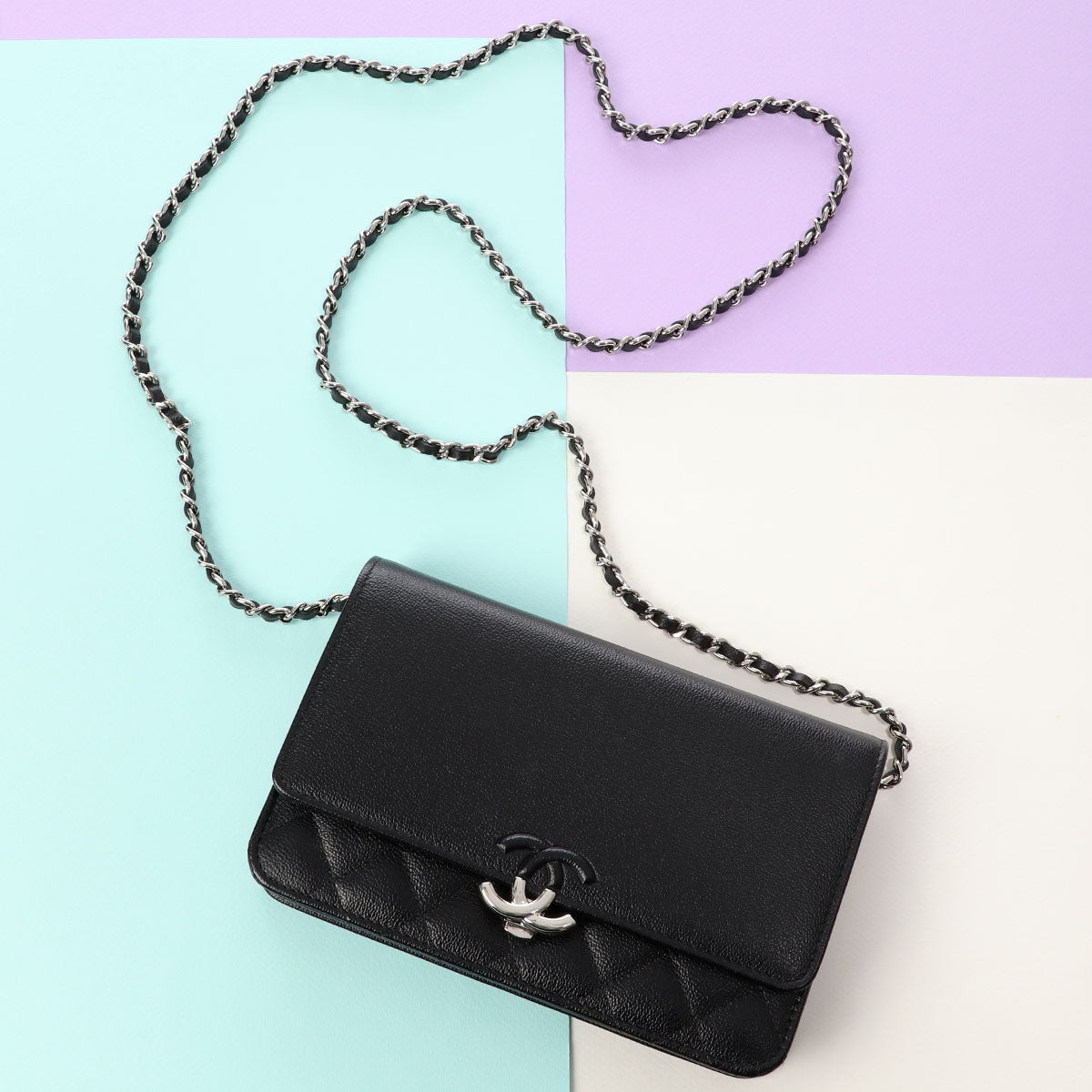 Chanel Black Quilted Caviar Wallet on Chain Woc by Ann's Fabulous Finds