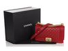 Chanel Old Medium Red Quilted Lambskin Boy Bag