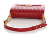 Chanel Old Medium Red Quilted Lambskin Boy Bag