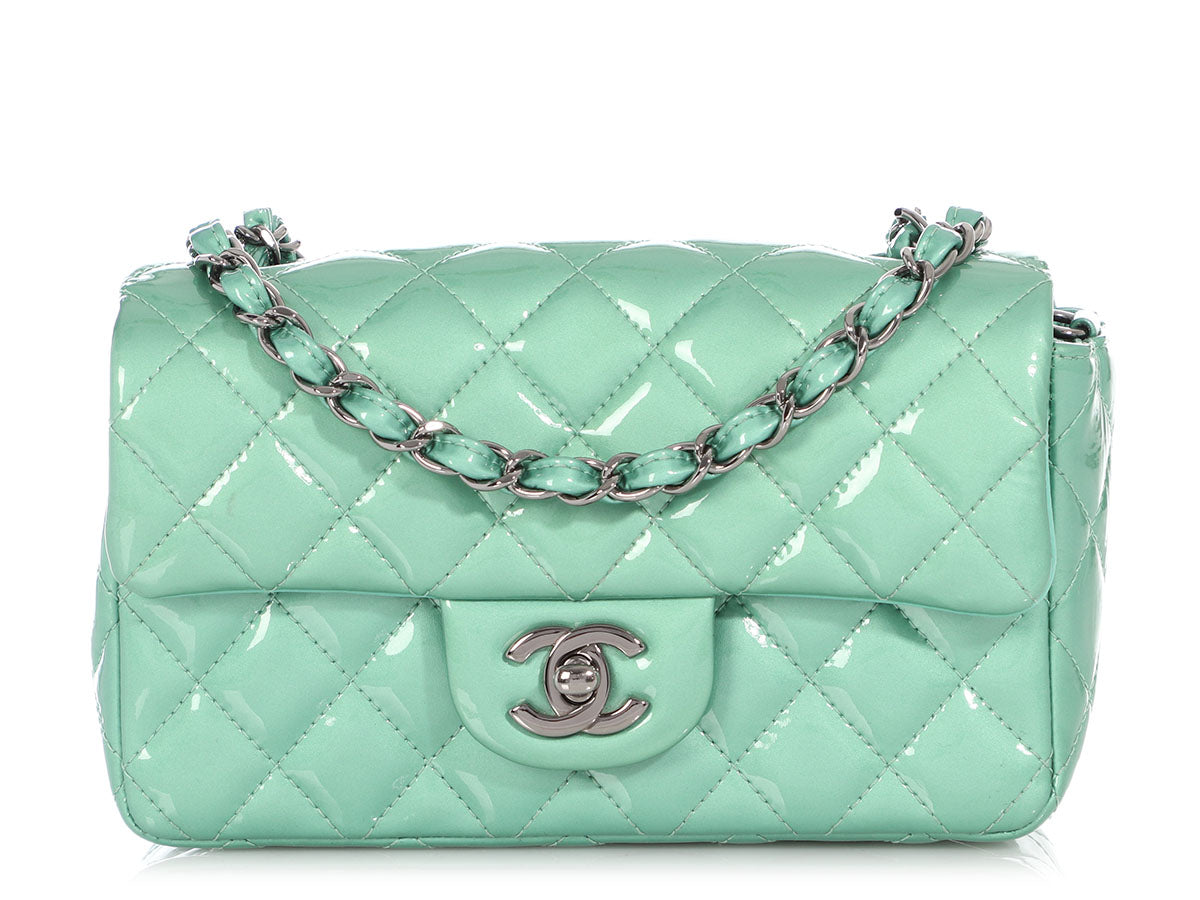 green chanel classic flap bag