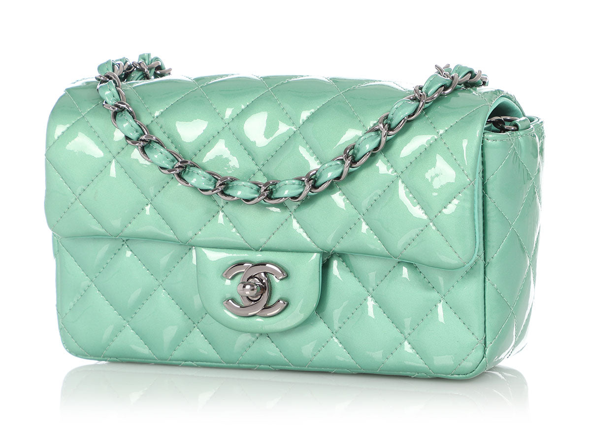 Chanel Mini Green Quilted Patent Classic by Ann's Fabulous Finds