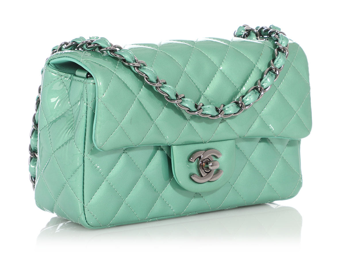 Chanel Mini Green Quilted Patent Classic by Ann's Fabulous Finds