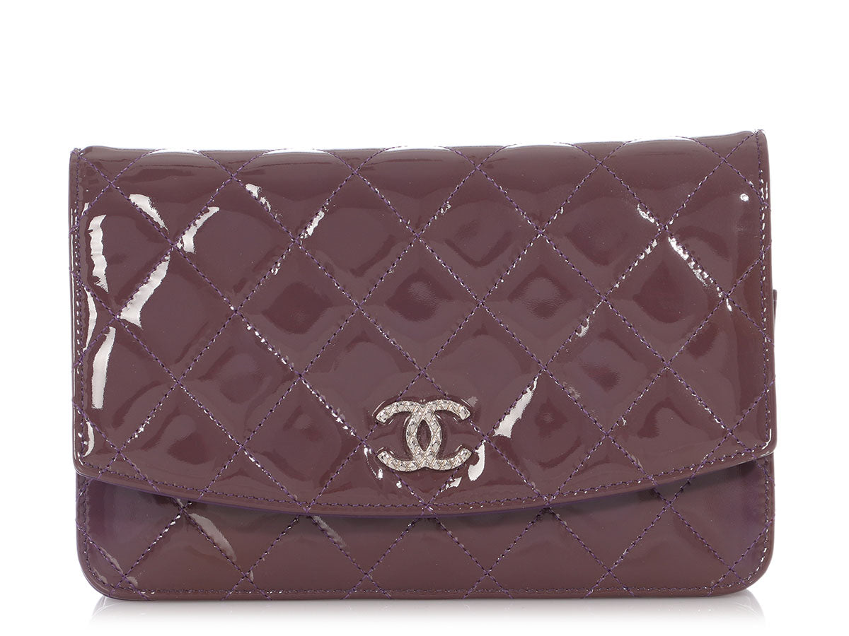 Chanel Mini Iridescent Purple Quilted Lambskin Wallet on a Chain WOC -  Ann's Fabulous Closeouts