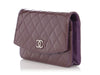 Chanel Violet Quilted Patent Brilliant Wallet On Chain WOC