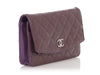 Chanel Violet Quilted Patent Brilliant Wallet On Chain WOC