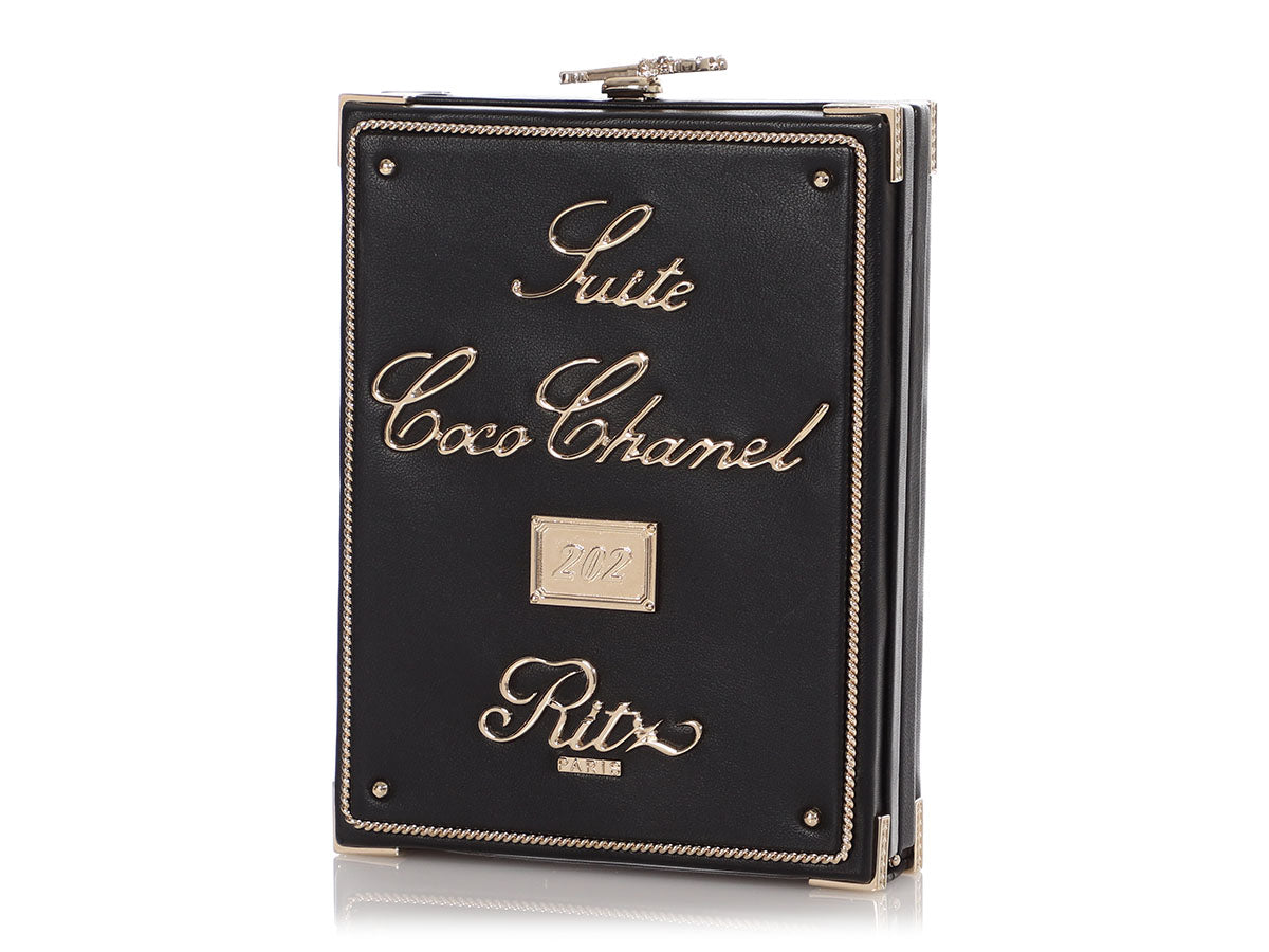 Chanel Black Lambskin Coco Ritz Key Card Minaudière