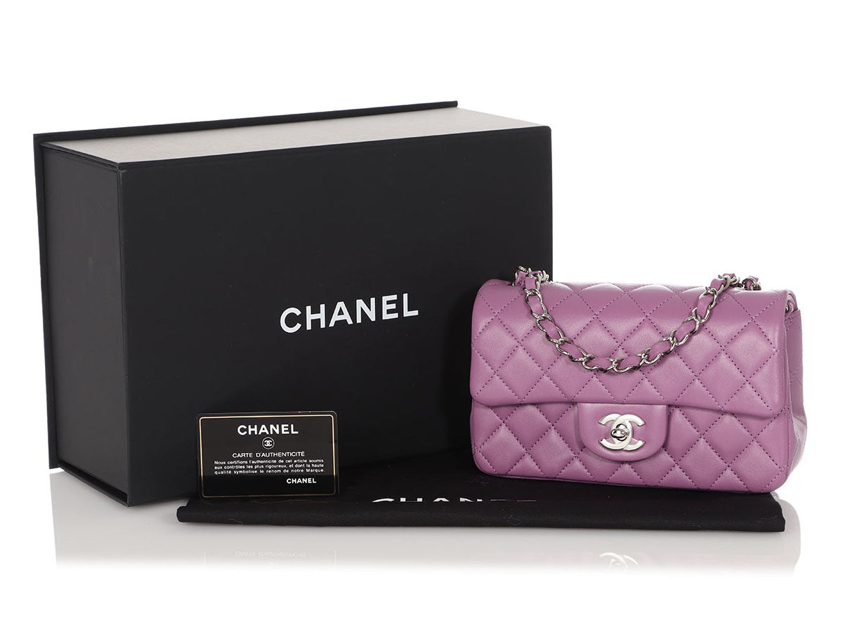 Chanel Mini Lavender Quilted Lambskin Rectangular Classic by Ann's Fabulous Finds