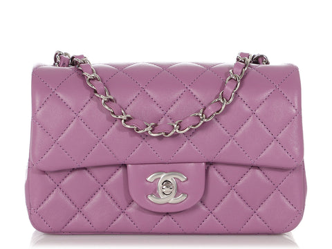 Chanel Purple Caviar Quilted Incognito Extra Mini Coco Handle Flap Bag