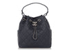 Chanel Navy Caviar CC Chain Drawstring Bucket Bag