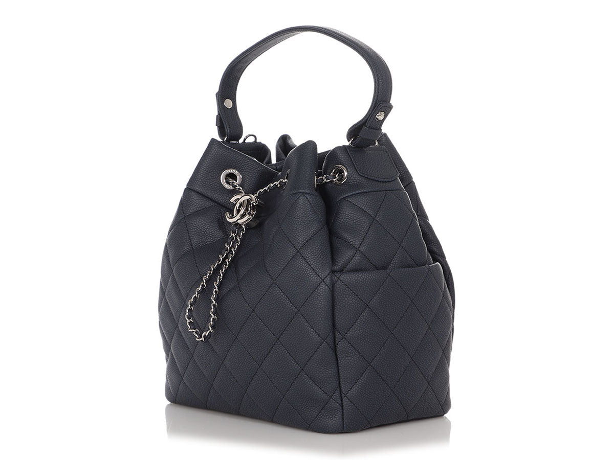 CHANEL Caviar Quilted Mini CC Pocket Bucket Bag Black | FASHIONPHILE