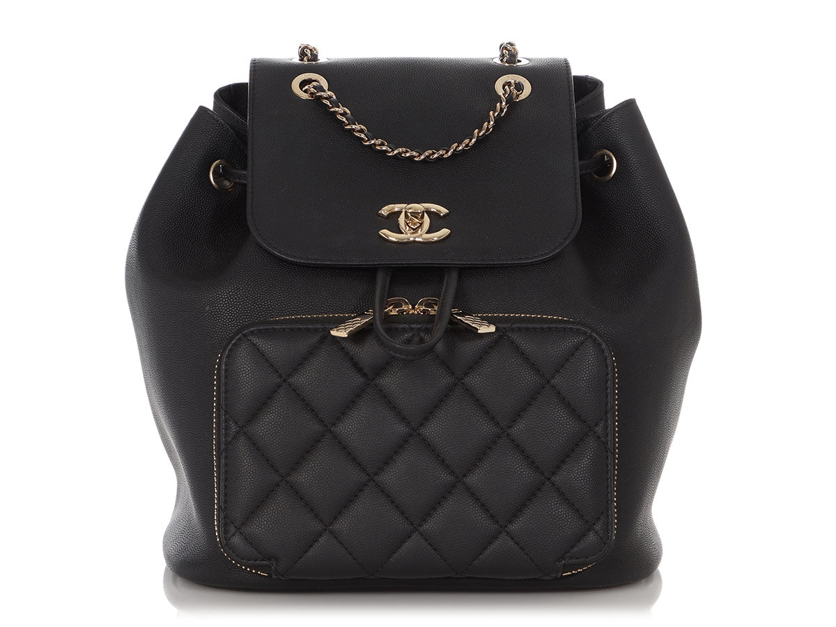 Chanel Black Caviar Business Affinity Backpack Gold Hardware, 2019 (Like New)