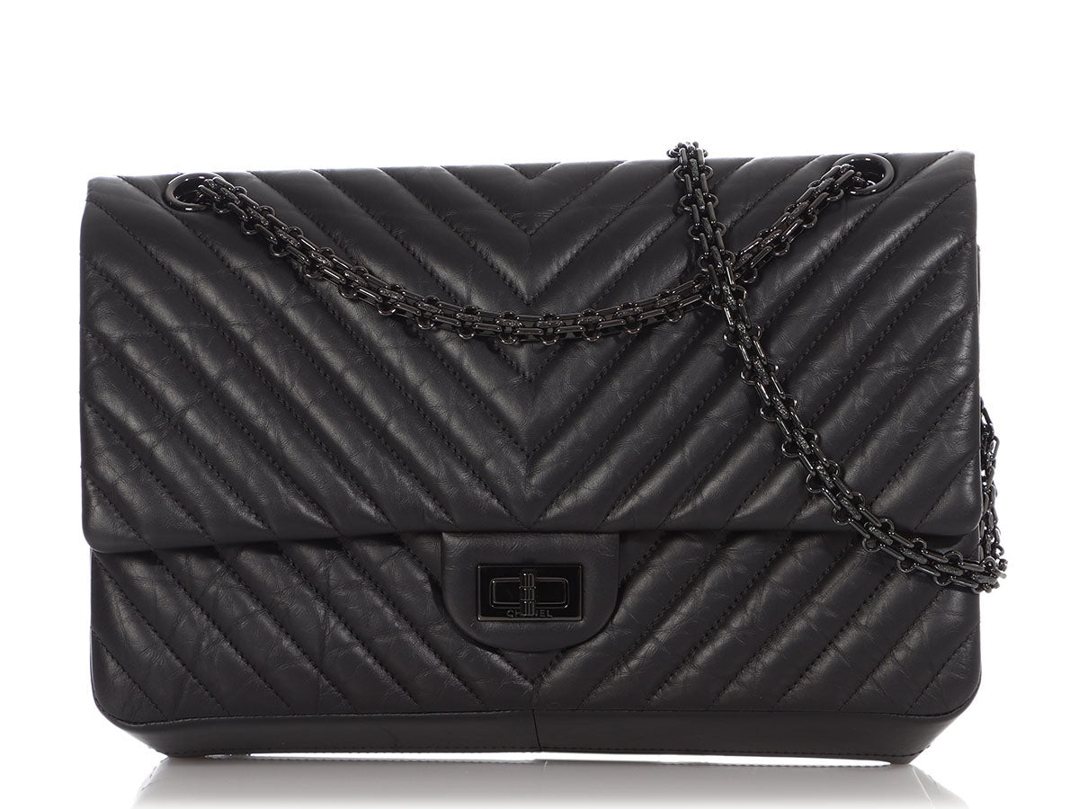 CHANEL Aged Calfskin Quilted 2.55 Reissue 226 Flap Black 73373