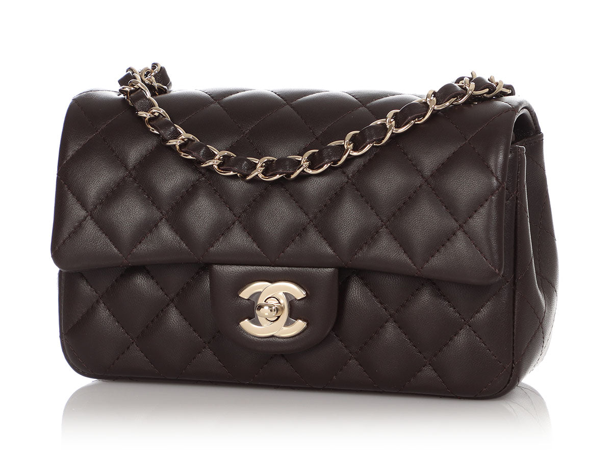 CHANEL Vintage Lambskin Small Double Flap Light Brown