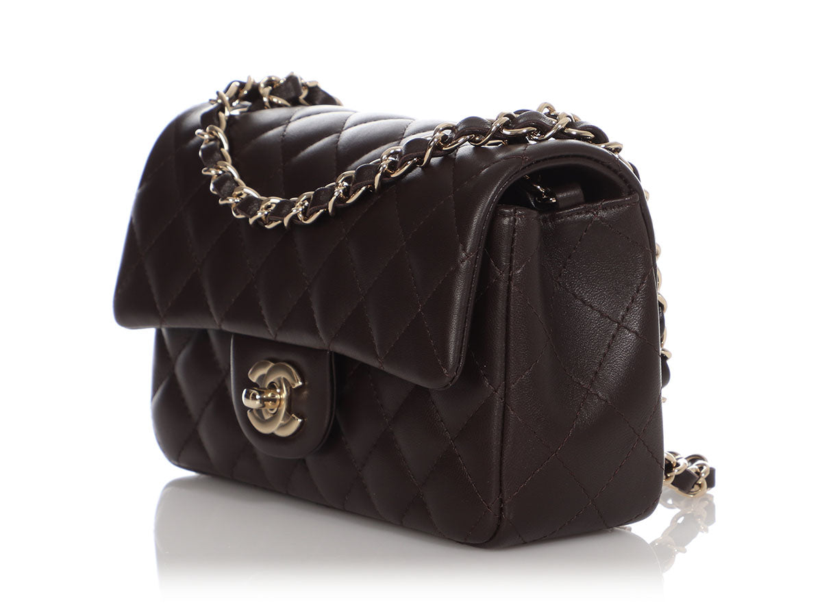 Chanel Mini Dark Pink Quilted Lambskin Rectangular Classic by Ann's Fabulous Finds