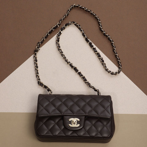 Chanel Mini Dark Brown Quilted Lambskin Classic