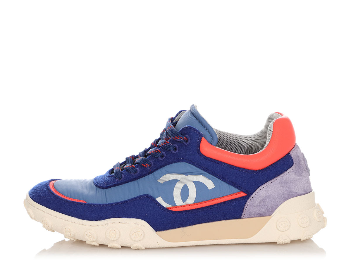 Chanel Blue Coral Sneakers
