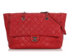 Chanel Red Diamond Quilted Calfskin Flap Tote