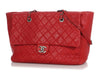 Chanel Red Diamond Quilted Calfskin Flap Tote