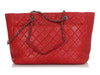 Chanel Red Diamond Quilted Calfskin Flap Tote