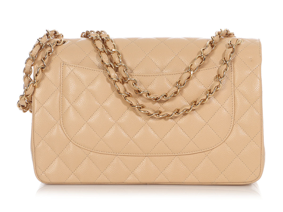 Chanel Beige Quilted Caviar New Classic Double Flap Jumbo Q6BAQP0FI4032