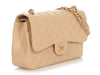 Chanel Jumbo Beige Clair Quilted Caviar Classic Double Flap