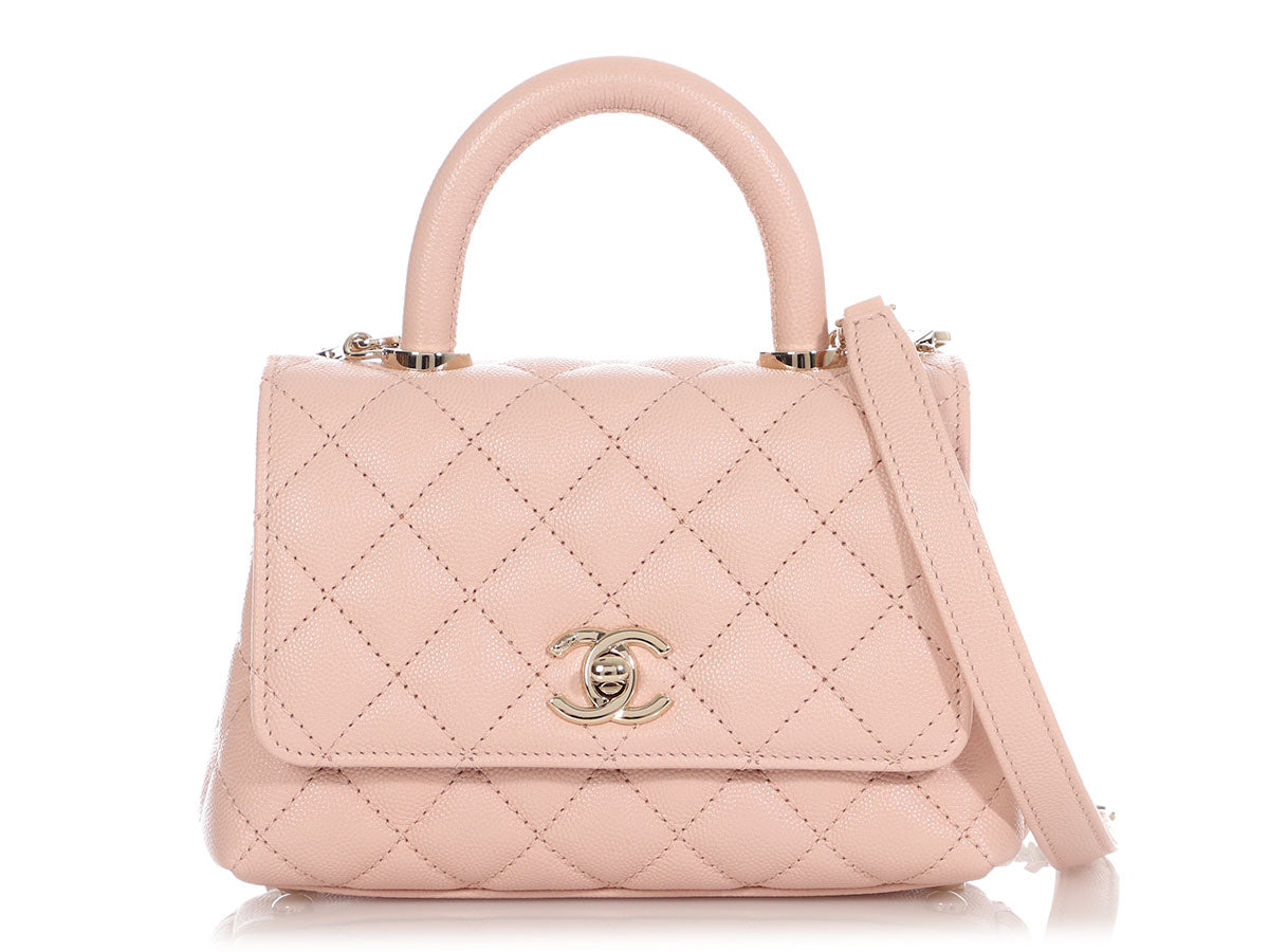 CHANEL 21P Light Pink Caviar Coco Handle Extra Mini 19cm Light Gold Ha –  AYAINLOVE CURATED LUXURIES