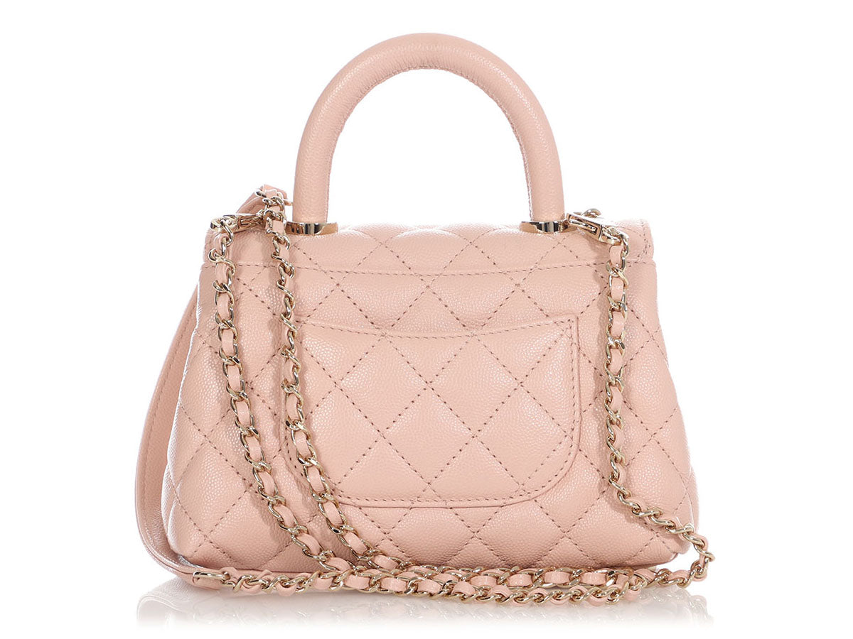 CHANEL 21P Light Pink Caviar Coco Handle Extra Mini 19cm Light Gold Ha –  AYAINLOVE CURATED LUXURIES