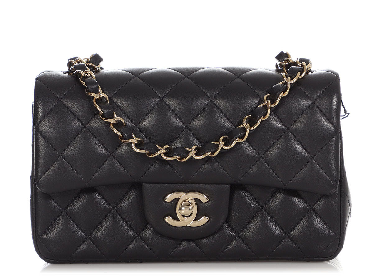 Chanel Black Quilted Lambskin Handbag Mini Q6B04W1IK9014