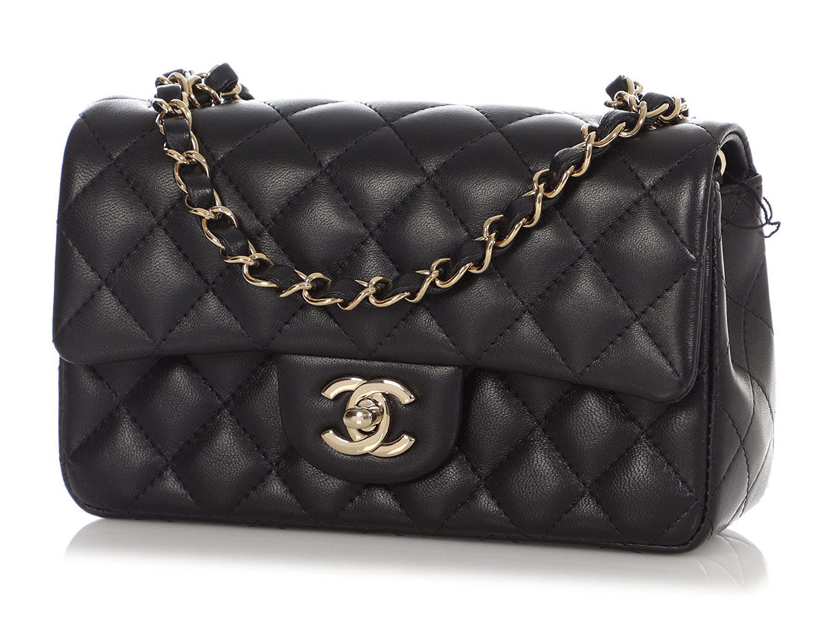 Chanel Mini Black Quilted Lambskin Rectangular Classic