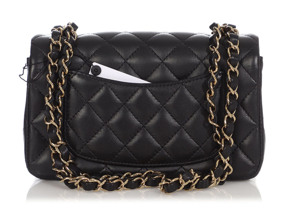 Chanel Mini Black Quilted Lambskin Rectangular Classic