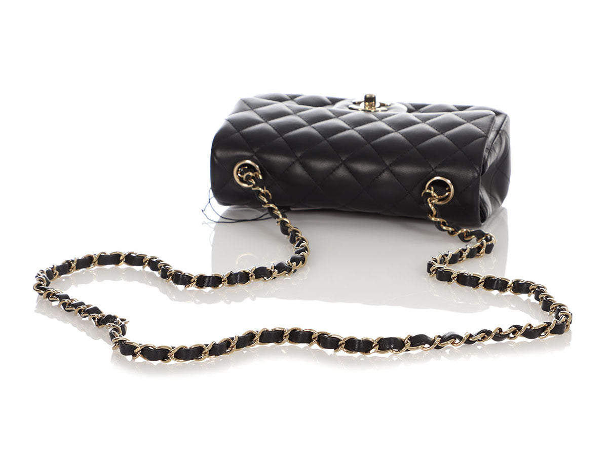 Chanel Mini Black Quilted Lambskin Rectangular Classic