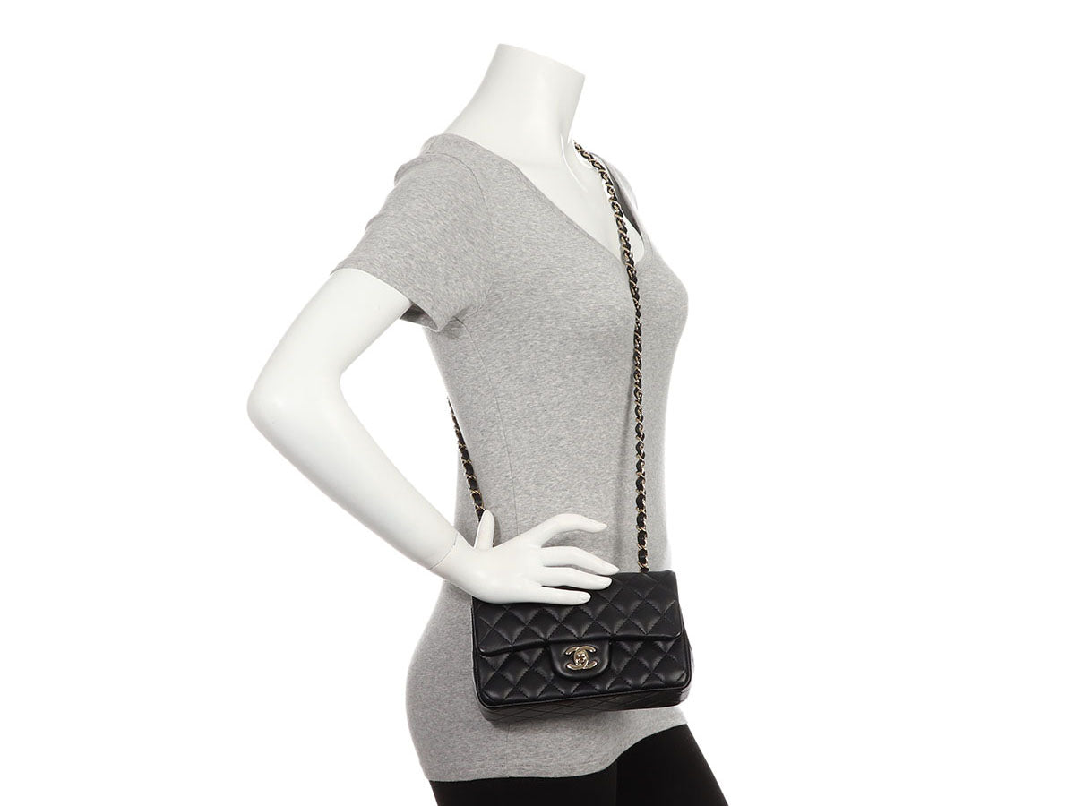 Chanel Grey Quilted Lambskin Mini Rectangular Flap Pale Gold Hardware, 2022  Available For Immediate Sale At Sotheby's