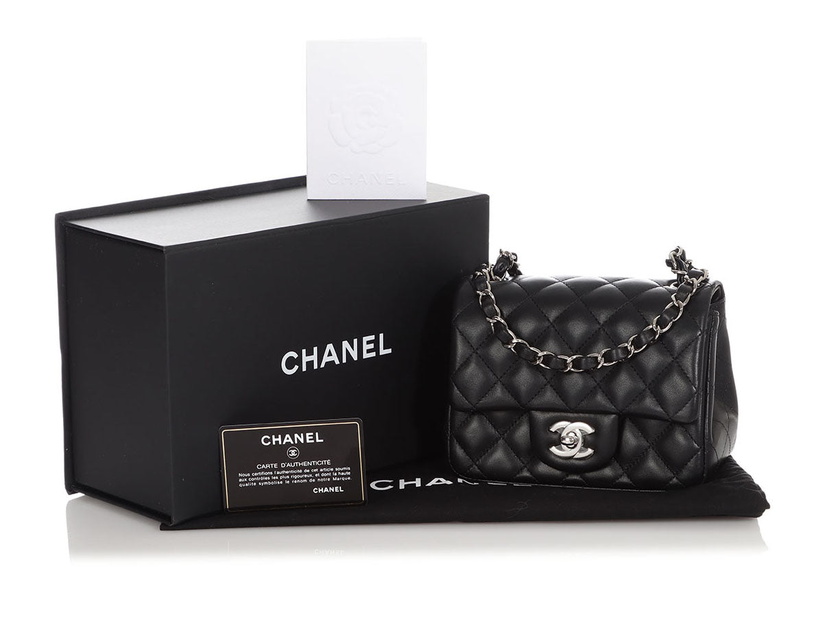 Chanel Mini Black Chevron-Quilted Lambskin Classic by Ann's Fabulous Finds