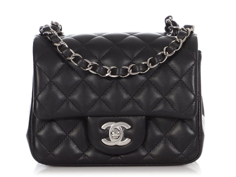 Chanel Mini Black Quilted Lambskin Square Classic