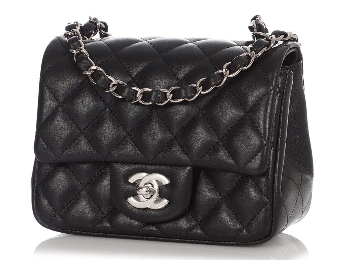 Chanel Mini Black Quilted Lambskin Square Classic