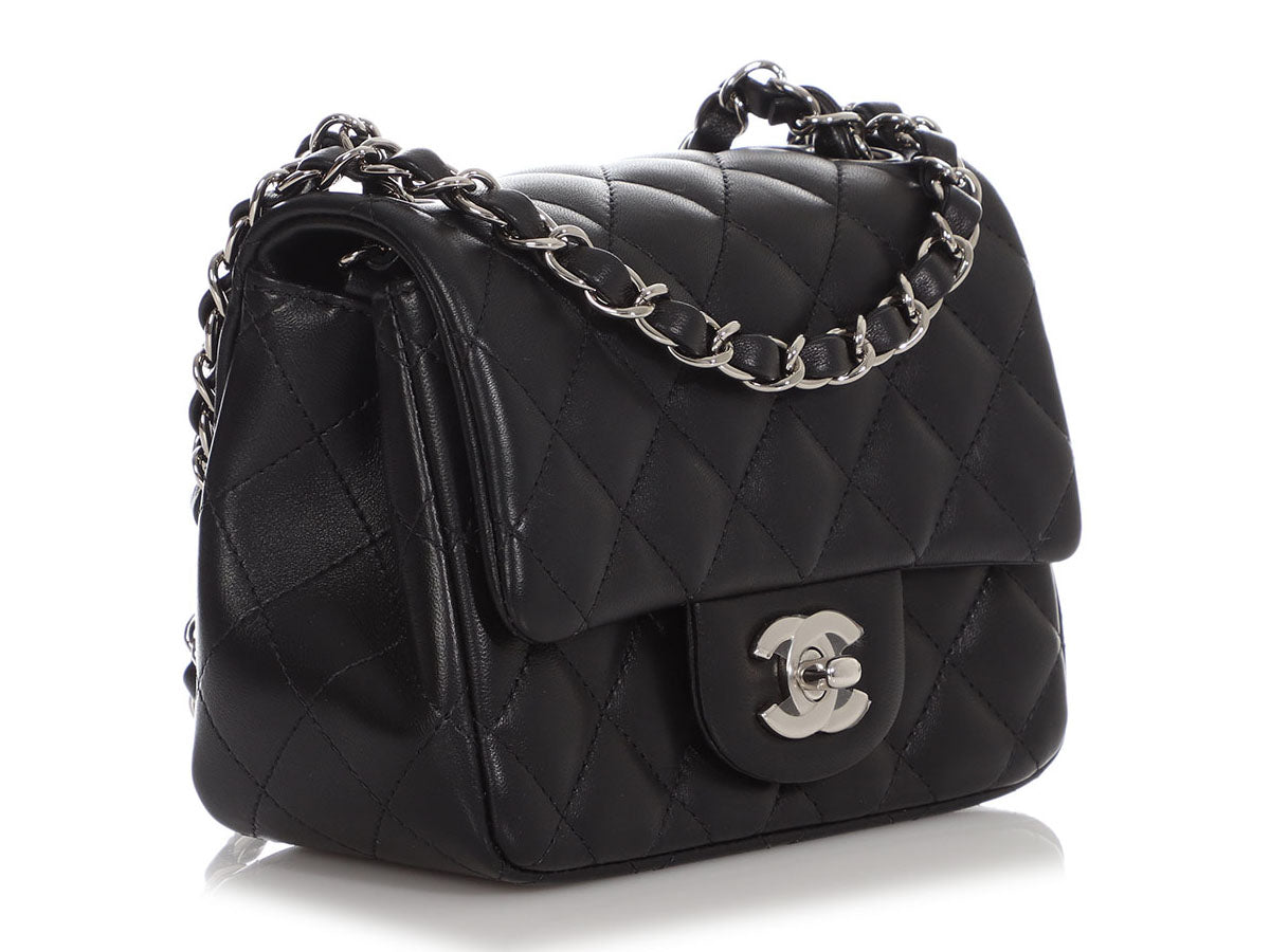 Chanel Black Quilted Lambskin Mini Vanity With Chain Gold Hardware