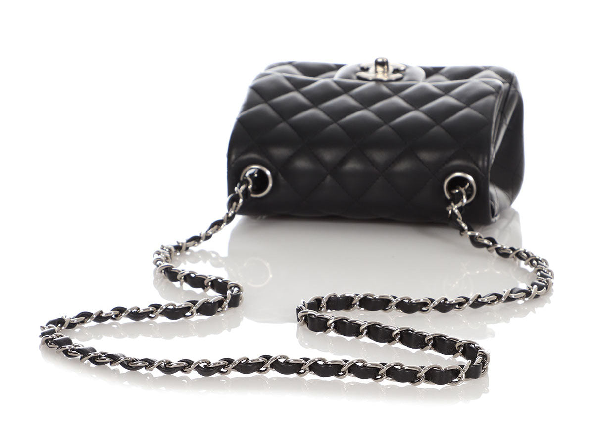 CHANEL Lambskin Quilted Mini Square Flap Black | FASHIONPHILE