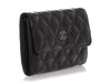 Chanel Black Quilted Patent Wallet
