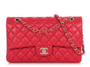 Chanel Medium/Large Red Raspberry Quilted Lambskin Classic Double Flap