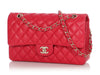 Chanel Medium/Large Red Raspberry Quilted Lambskin Classic Double Flap
