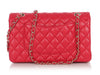 Chanel Medium/Large Red Raspberry Quilted Lambskin Classic Double Flap