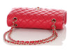 Chanel Medium/Large Red Raspberry Quilted Lambskin Classic Double Flap