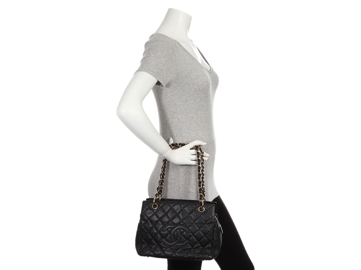 Chanel Petite Black Quilted Caviar Timeless Tote