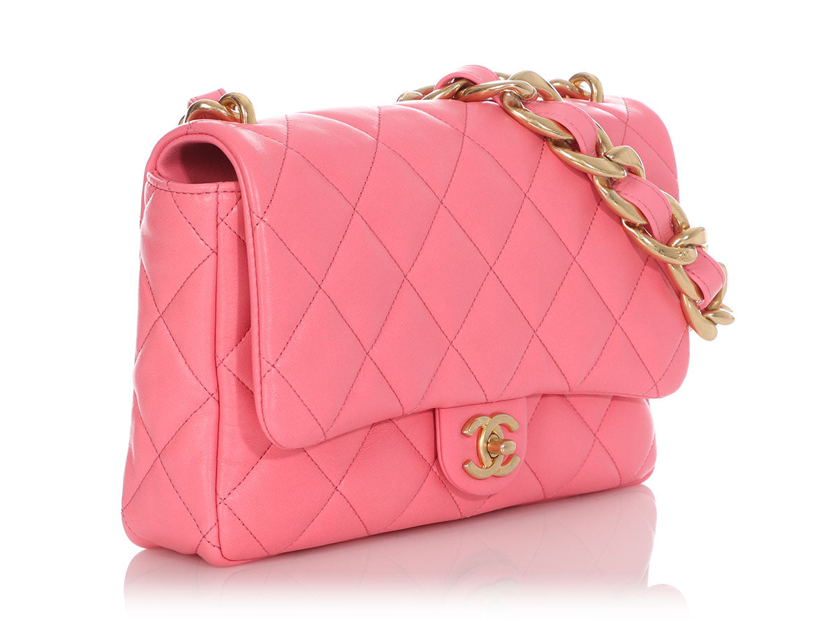 Chanel Light Pink Quilted Lambskin Mini Flap Bag Gold Hardware, 2023 (Like New)