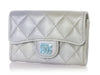 Chanel Gray-Green Ombre Metallic Quilted Goatskin Classic Card Holder