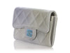 Chanel Gray-Green Ombre Metallic Quilted Goatskin Classic Card Holder